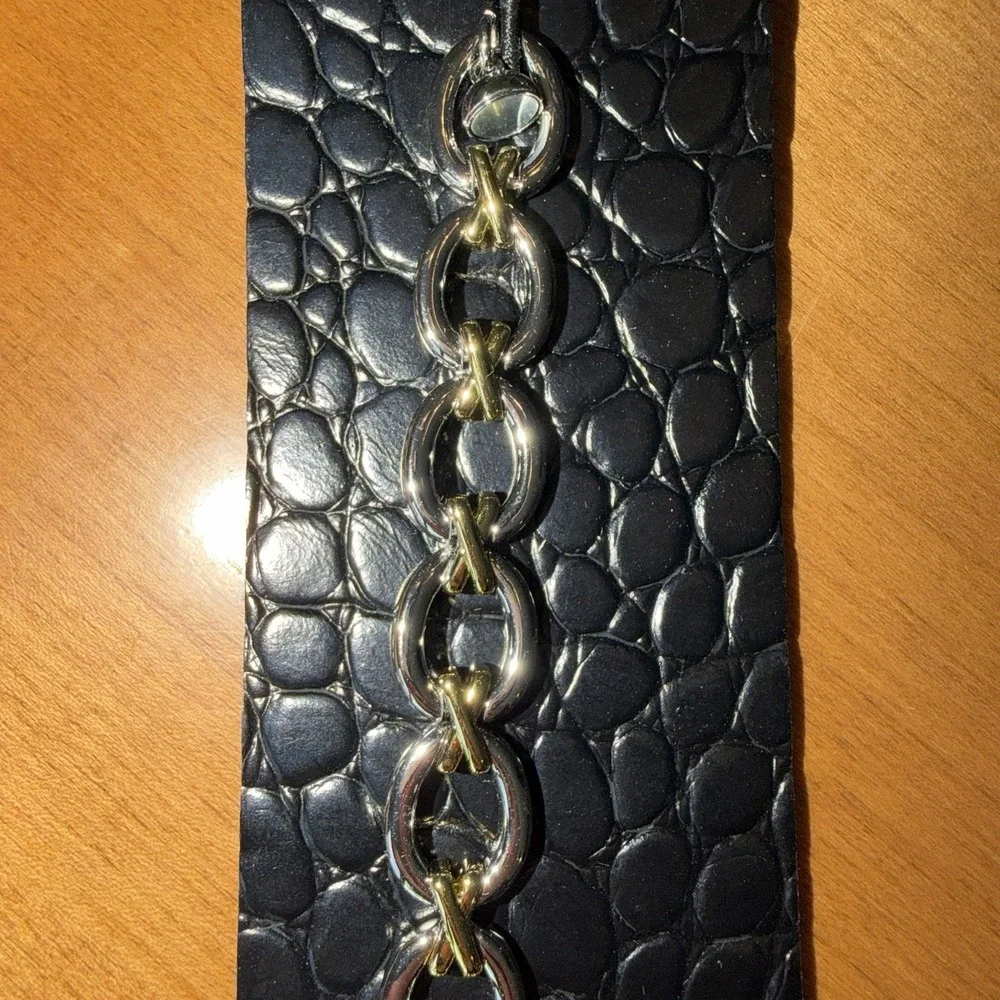 NEW Luv‎ Aj Two Tone Chain Bracelet With Magnetic Clasp
